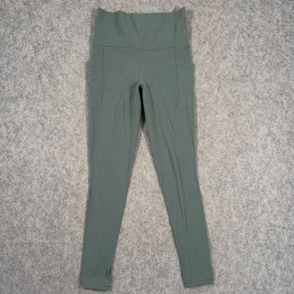 Athleta Olive Green Salutation Stash Pocket II Cropped Tights Women's Size XS